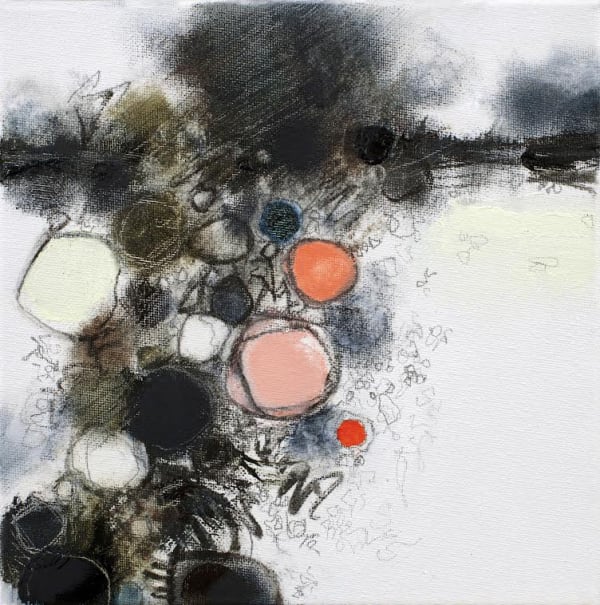 GINA PARR Major to minor 20h x 20w x 4d cm oil, charcoal, acrylic and pencil on canvas £775