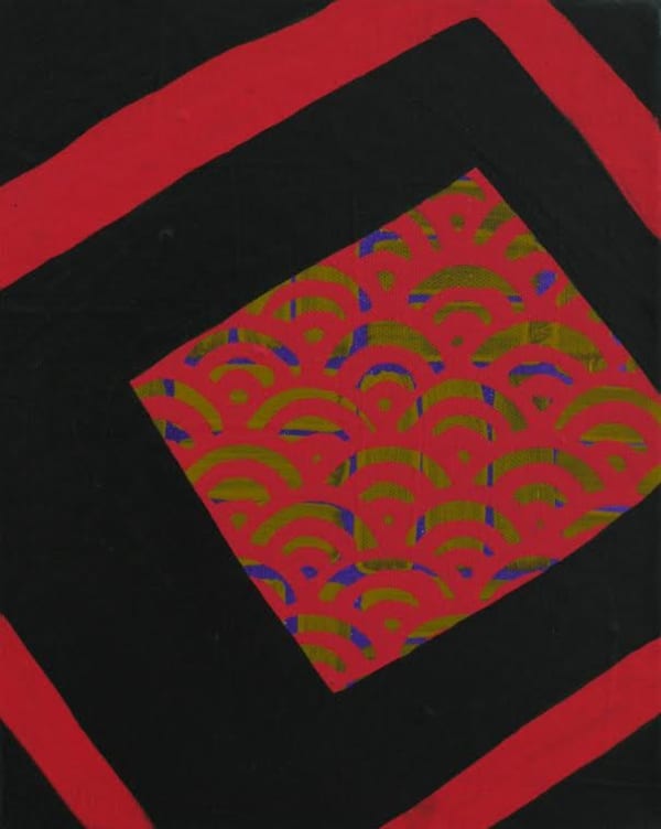 TIM WASKETT Diamond like a box in a square 30x24cm Acrylic on canvas £400