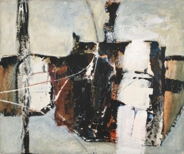 MARIAN HYLAND Riding High 66x76cm mixed media on canvas (ink, charcoal and acrylic) £1400