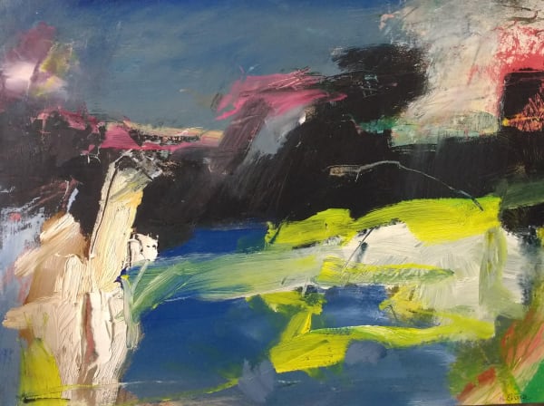 NANCY SHARPE Firebreak 32.5cm x 43cm Oil on paper (240gsm) on ply £550.00