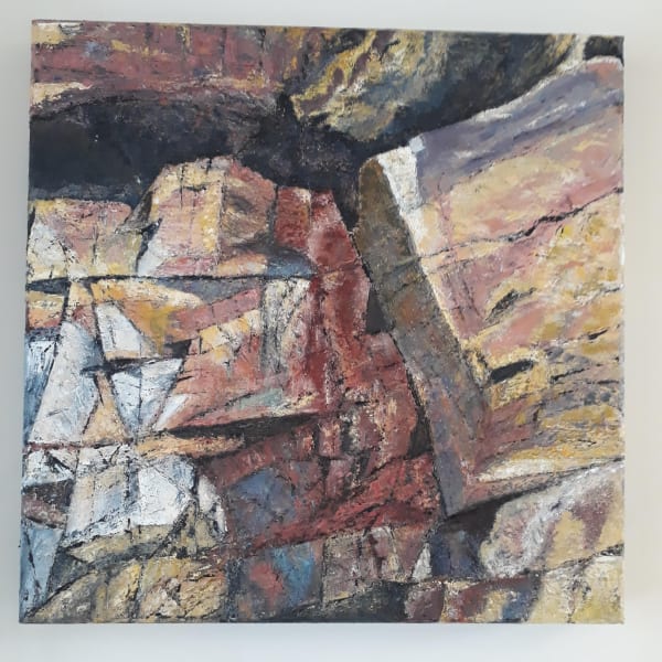 PAMELA TONG Abstract Rock Formations 40 x 40 cm Oils (water based) £325