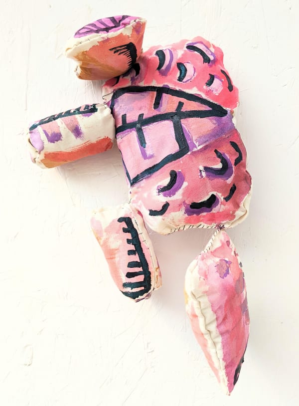 DOMINIC BLOWER The Untimely Death of Eva Hesse 40x30x10cm approx acrylic paint on soft canvas construction £500