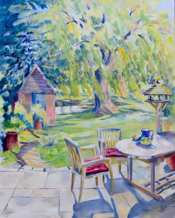 JEANNIE CLARKE Al Fresco 51cm h x 41cm oil on board £750