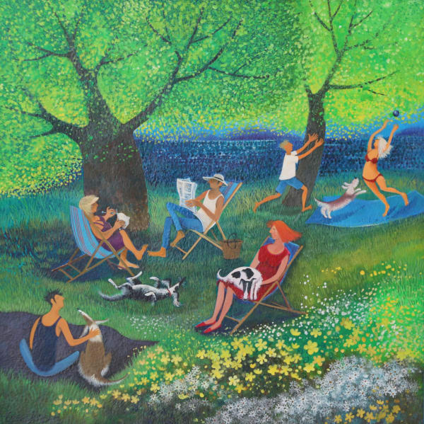 Lisa Graa Jensen 'CHILLING OUT' Acrylic Inks and Gouache on Paper 46 x 46 cm £675