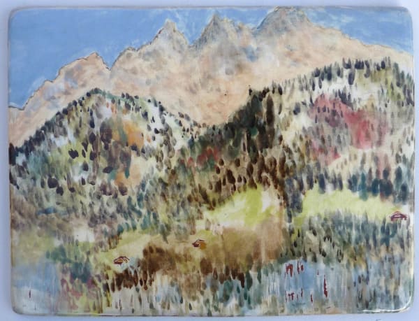 HENRIETTA MACPHEE Les Dents du Midi 2022 painted and glazed ceramic 18 x 23cm £350