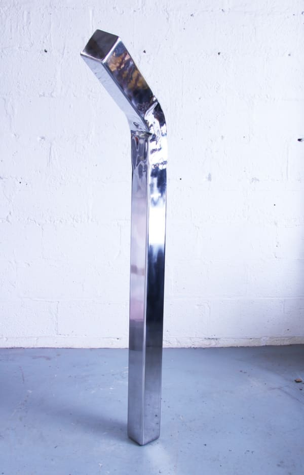 Julian Wild Bodger Part 1 2022, stainless steel H 150 x W 15 x D 50 cm