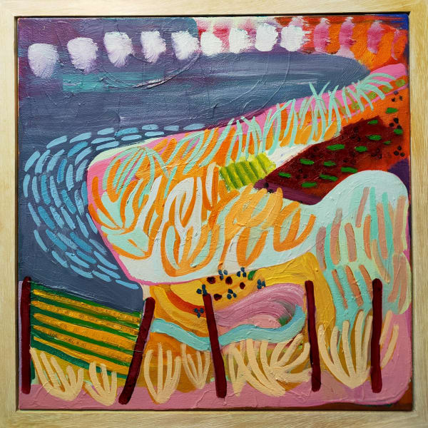Amanda Thompson Towards France 2023 oil on canvas 49 x 49 x 3.5cm £795