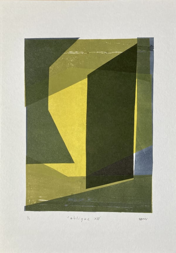 Stephen Dow Oblique XIII 2020 monoprint on 300gsm Snowdon white 42 x 29.7cm £200