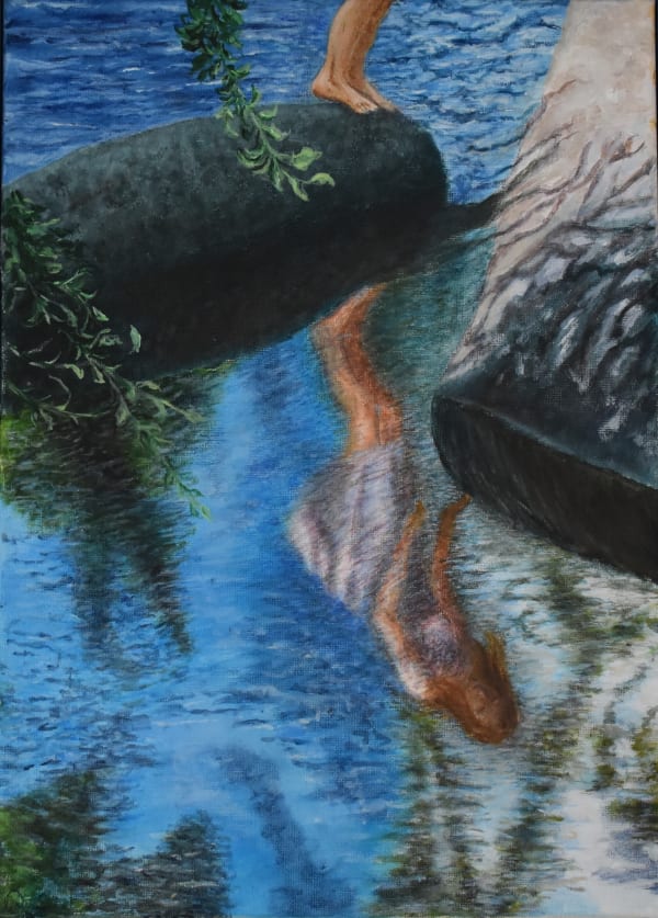 Pamela Cutler Reflective Space 2022 44 x 32cm acrylic on canvas £560