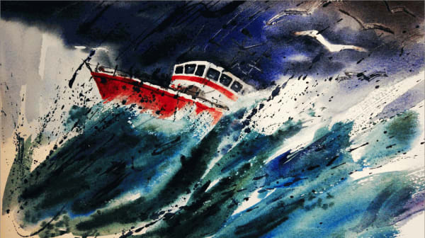 Joy Stephens Tempest 2019 19 x 26cm watercolour £400