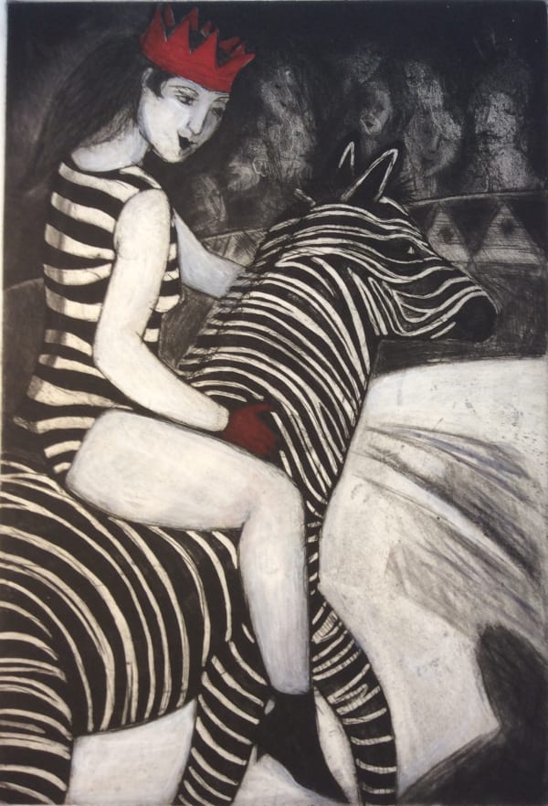 Sandra Millar ZEBRA QUEEN Etching Edition 38 of 50 38 x 50cm £350 (framed) £290 (unframed)