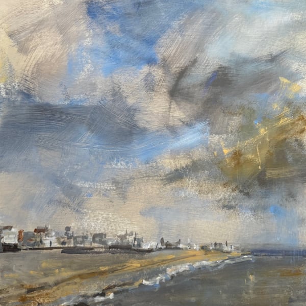 Lucy Marks Beachfront Deal Gouache 48 x 48cm £1,200