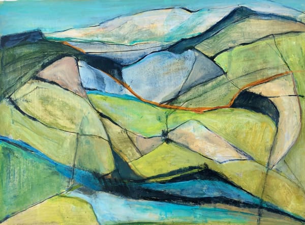 Olivia O'Sullivan Green Fields In the Drome 2023 Acrylic on paper 50 x 60cm £495