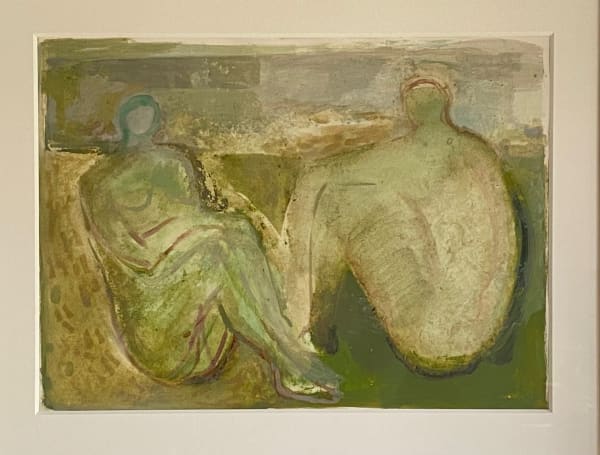 Davina Jackson 1 Composition with Two Figures Watercolour, raw pigment, ink and gouache on paper Framed- 61.5 x 76cm Unframed- 41 x 57cm £1950