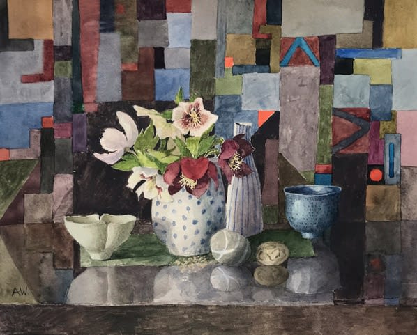 Annie Williams April Helebores 2024 Watercolour 45 x 55cm £500