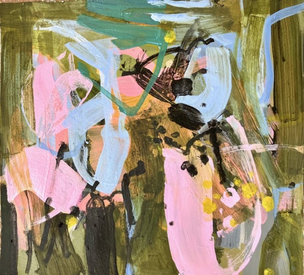 Jane Lewis Exuberant 2024 Acrylic on paper Framed- 38 x 40cm Unframed- 24 x 27cm £650