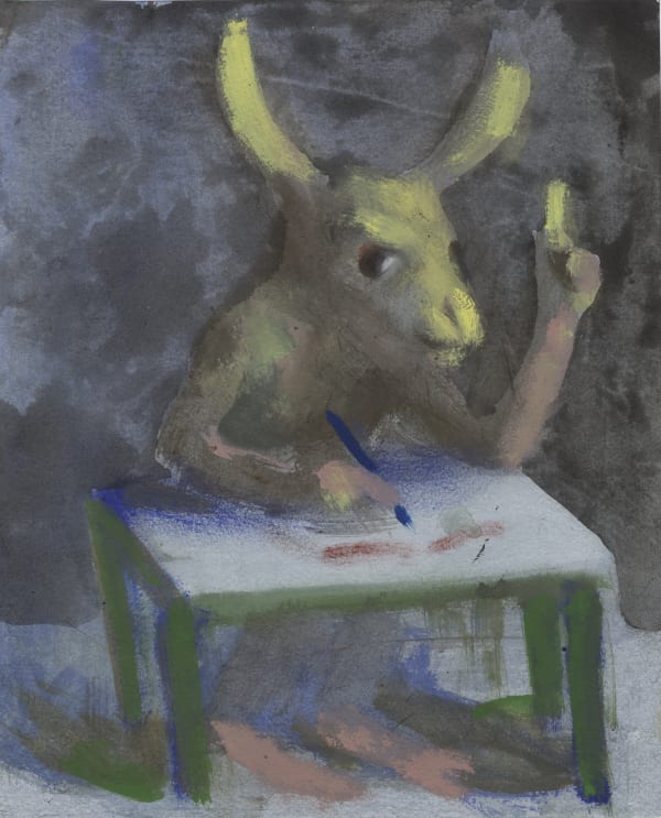 Charles Williams Rabbit Writer Inspired Watercolour and gouache 27 x 34cm £710