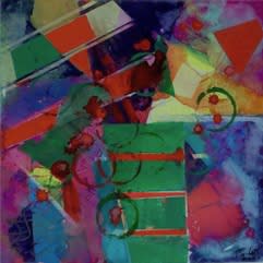 Geoffrey Pimlott Two Red Splashes 2020 Watercolour and Gouache 42 x 44cm £600