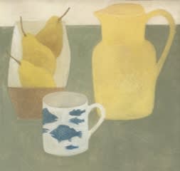 Wendy Jacob Three pears and a Yellow Jug Gouache 32 x 32cm £390