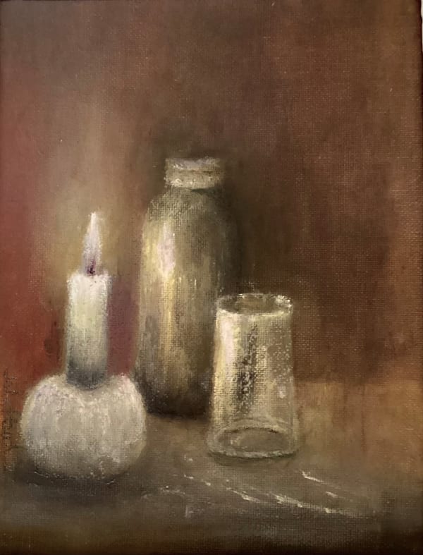John Paul Still Life with Candle Oil 25 x 20 cm £850