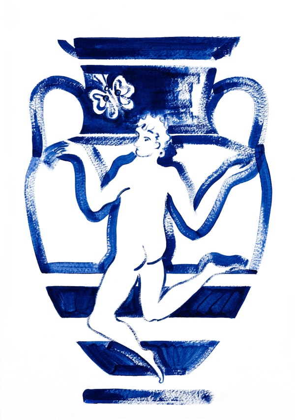 JANE DICKINS Blue Butterfly 2025 Acrylic on paper 48 x 36cm (framed) SOLD