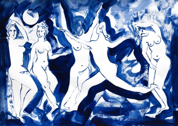 JANE DICKINS Midnight Blues 2025 Acrylic paint on paper 52 x 70 cm (framed) SOLD