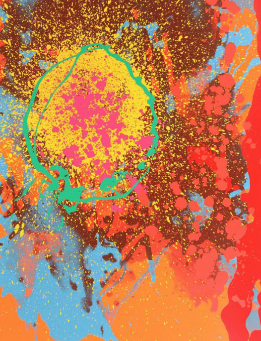 Original paintings by artist John Hoyland at contemporary art gallery Linden Hall Studio in Deal Kent Southeast Kent England London UK