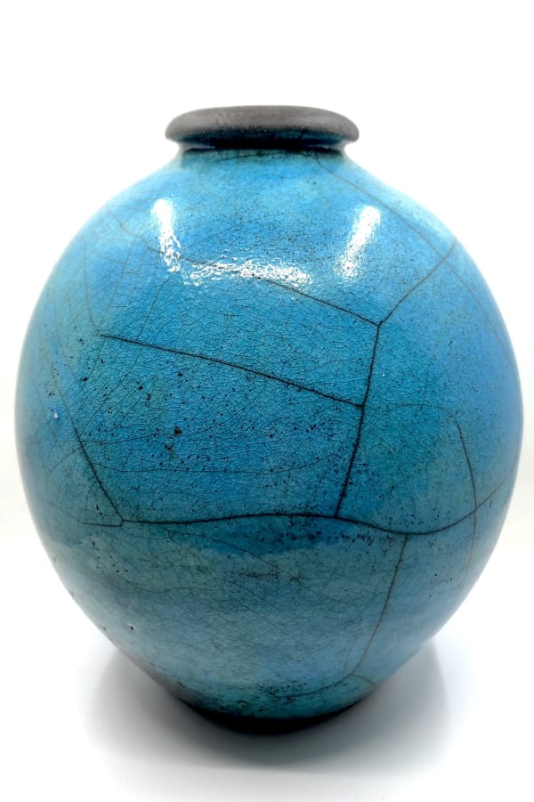 Cherry Tewfik, Turquoise Raku Moon Jar, 2021