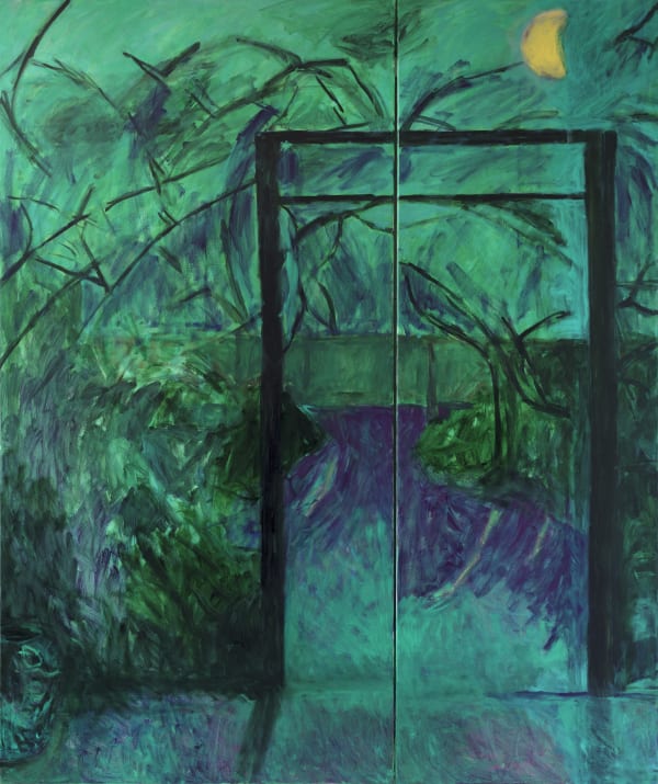 Julie Held Moonlit Garden Oil on canvas 183 x 183 cn