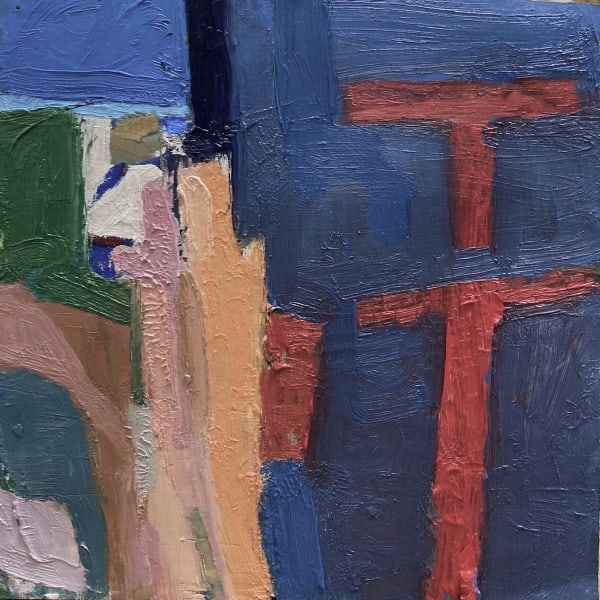 Arthur Neal FIGURES BY THE SEA, 2022 oil on paper 31 x 31 cm