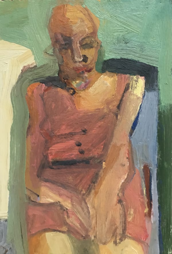 Arthur Neal PINK DRESS IV, 2022 oil on paper 41 x 34 cm