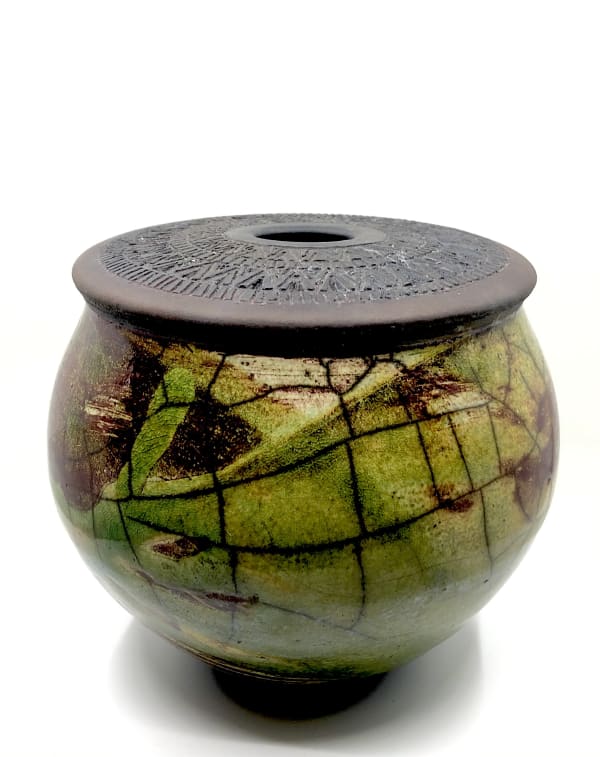 Cherry Tewfik, Raku Poppy Seed Head Pot, 2021