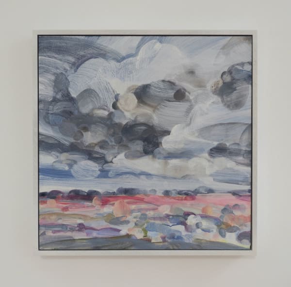 Louisa Longstaff-Scales Under the Walnut Tree, 2022 Oil and acrylic on panel 30 x 30 cm Framed in a white painted oak tray frame