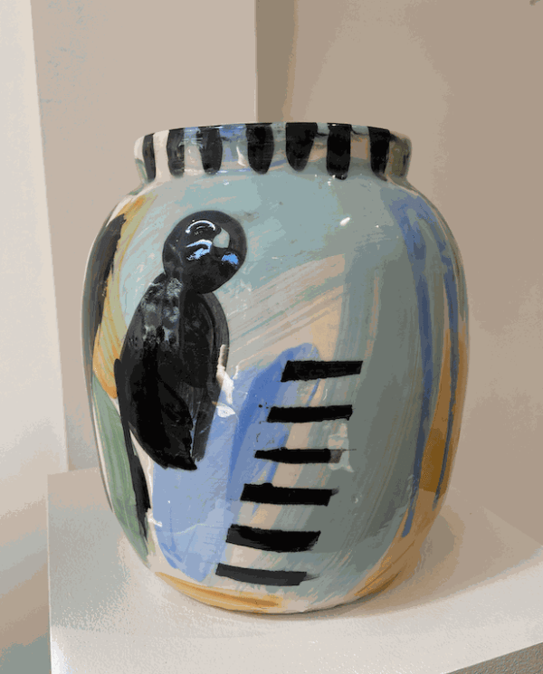 Round Open Ceramic Vase by Tom Norris at Linden Hall Studio Contemporary Art Gallery Deal Kent Two Studios Deal High Street