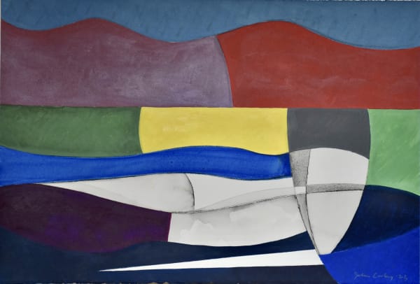 Stour Estuary Summer by John Corley, Mixed media at Linden Hall Studio, Two Studios in Deal Kent