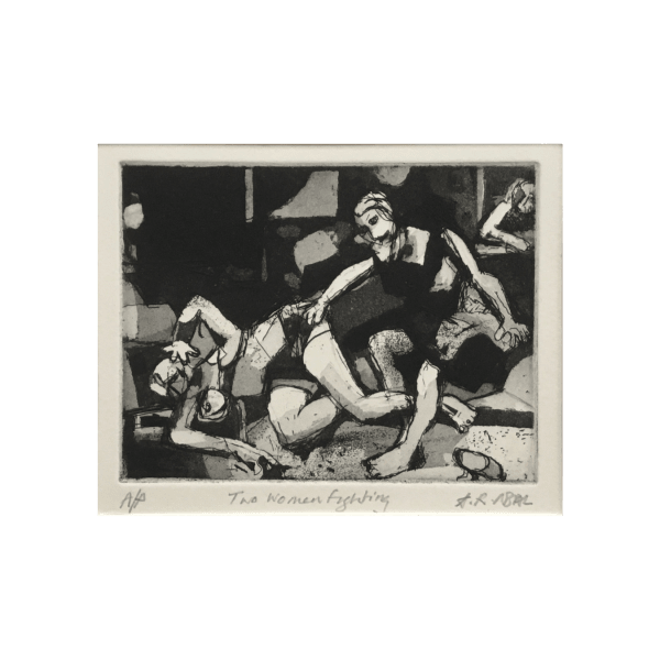 Arthur Neal Two Women Fighting, 2025 Etching and aquatint 28 cm x 29 cm