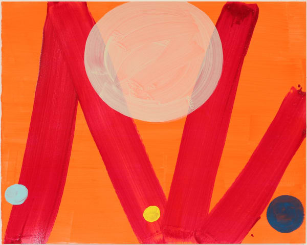 Mali Morris Line Dance/ Scarlet, 2016 acrylic on paper 82 x 98 cm