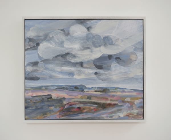 Louisa Longstaff-Scales A Deluge of Time, 2022 Oil and acrylic on panel 35.5 x 31.5 cm Framed in a white painted oak tray frame