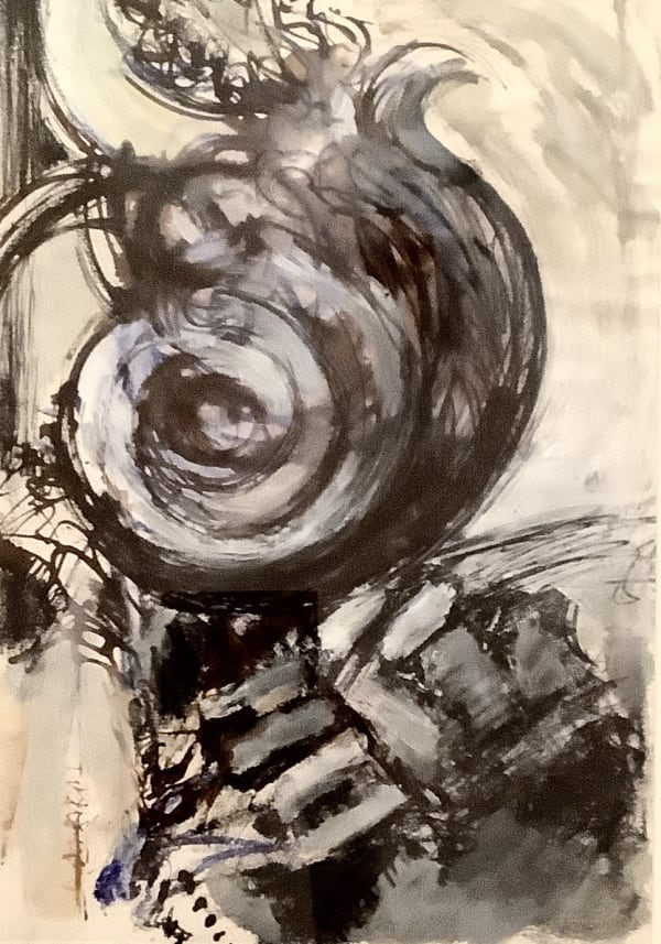 Carol Goodchild Baroque Study Watercolour and Ink 67 x 50cm