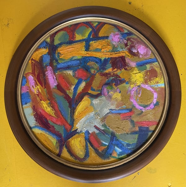 Carol Goodchild Pink Circle Oil on Canvas Diameter - 49cm