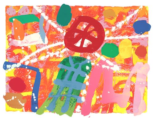 Albert Irvin O'Connell, 1995 Screenprint with woodblock Image size: 56 x 73.5cm Paper size: 73 x 92cm Edition size: 225