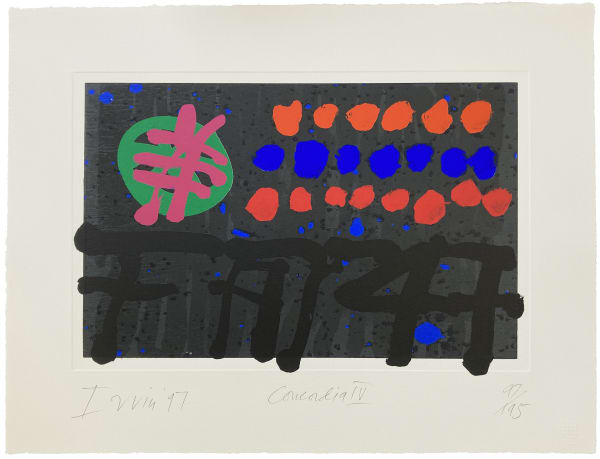 Albert Irvin Concordia IV, 1997 Screenprint with woodblock Image size: 31.5 x 50cm Paper size: 52 x 68.5cm Edition size: 195