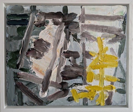 Simon Carter, On the Seawall Sunlight in Winter, Acrylic at Linden Hall Studio Kent