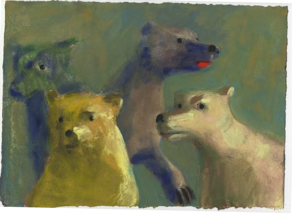 BunchofBears.28x38cm original watercolour painting by Charles Williams at Linden Hall Studio Two Studios Deal High Street Kent