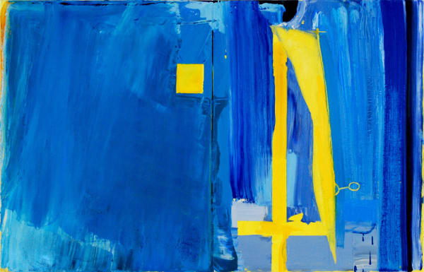 Ashley Hanson BOOK 18 - (Blue versus Blue), 2020 oil on canvas 45 x 70 cm