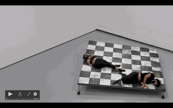 Screenshot of movement work with Amina Ross & Garrett Allen