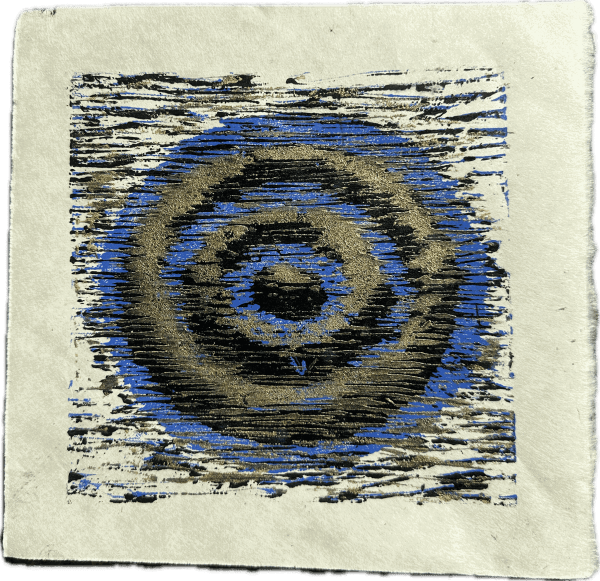 ode to borges, wood cut print, 2024