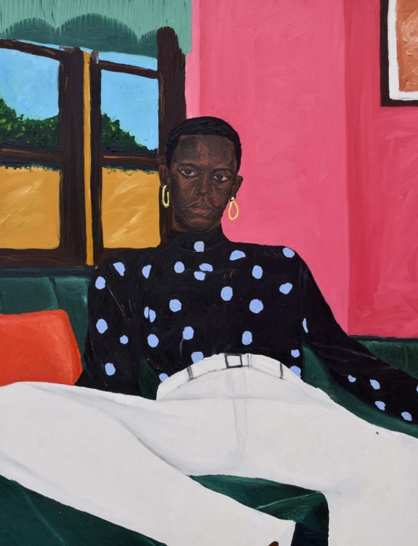 Matthew Eguavoen - I will wait - 2022 - 130cm H x 100cm W - Oil and acrylic on canvas