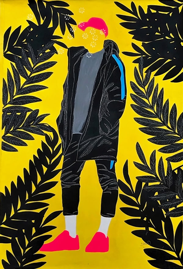 Moustapha Baïdi Oumarou - Mode Sport - 2020 - 150cm H x 100cm W - Acrylic and pen on canvas