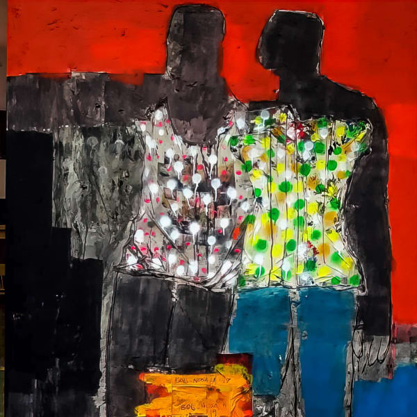 Bob-Nosa - See that man - 2019 - 167cm H x 137cm W - Acrylic, spray paint on textured canvas